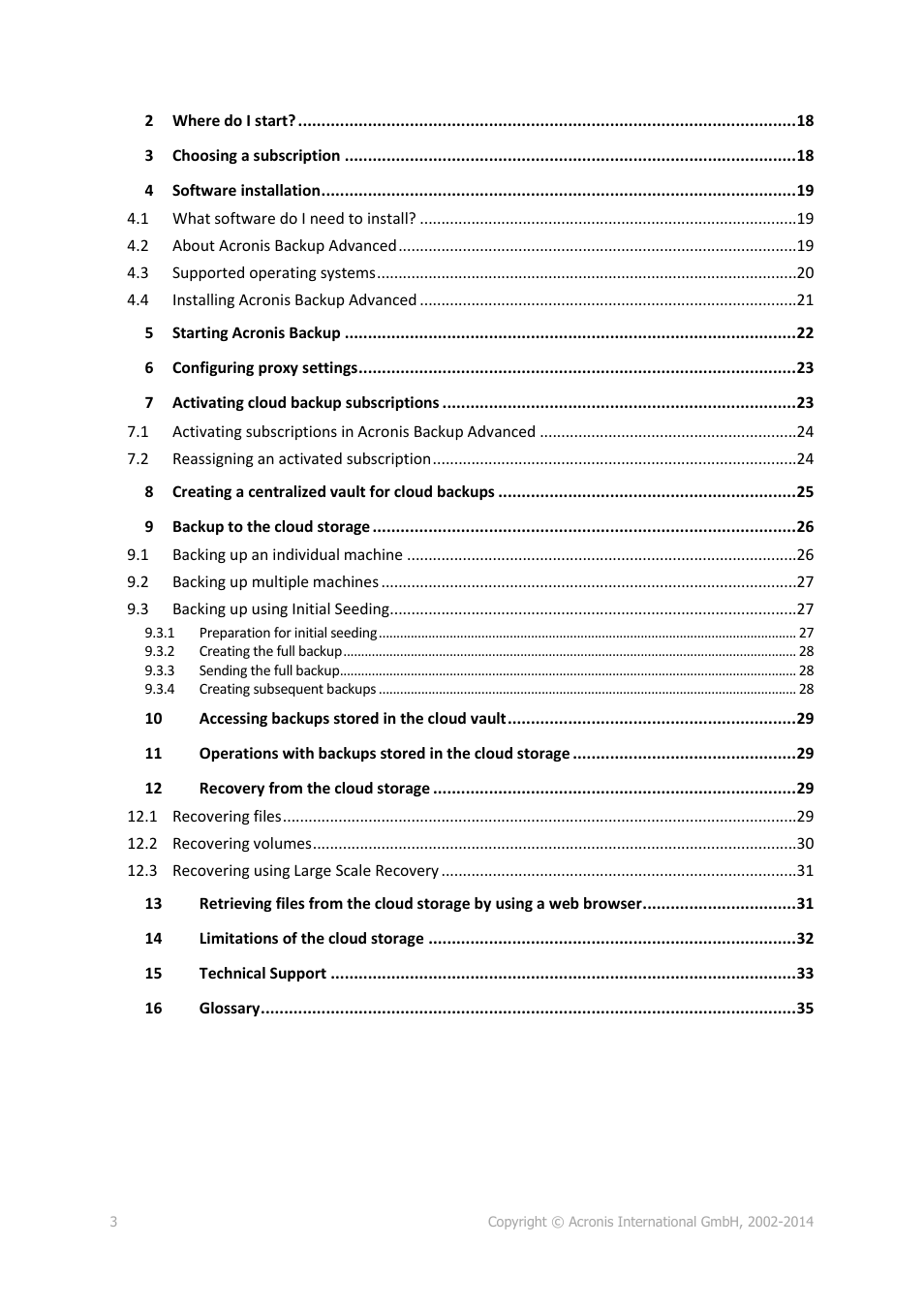 Acronis Backup Advanced (Cloud) - User Guide User Manual | Page 3 / 37