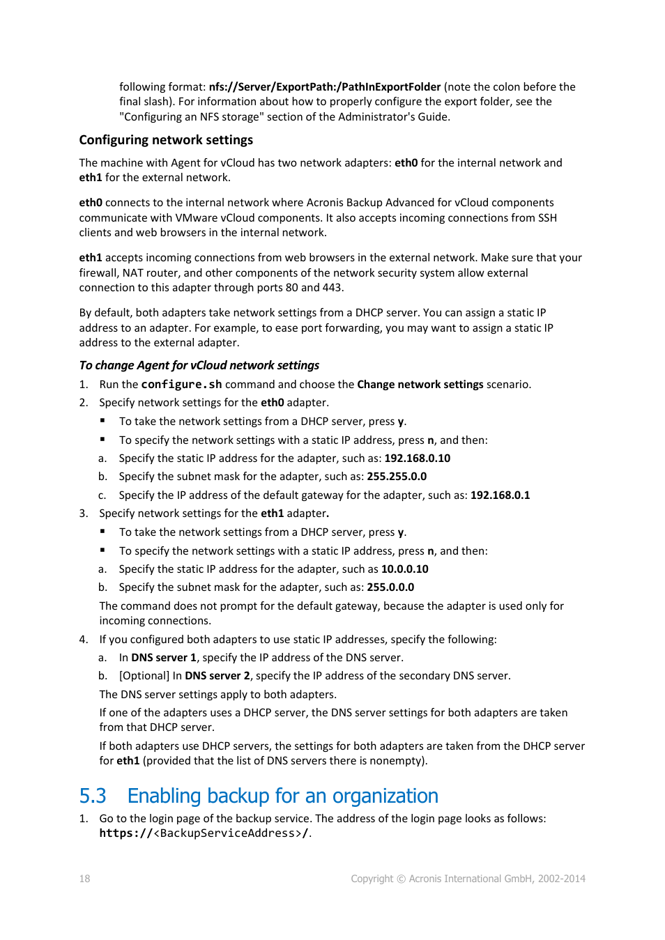 3 enabling backup for an organization, Enabling backup for an organization | Acronis Backup Advanced for vCloud - Quick Start Guide User Manual | Page 18 / 25