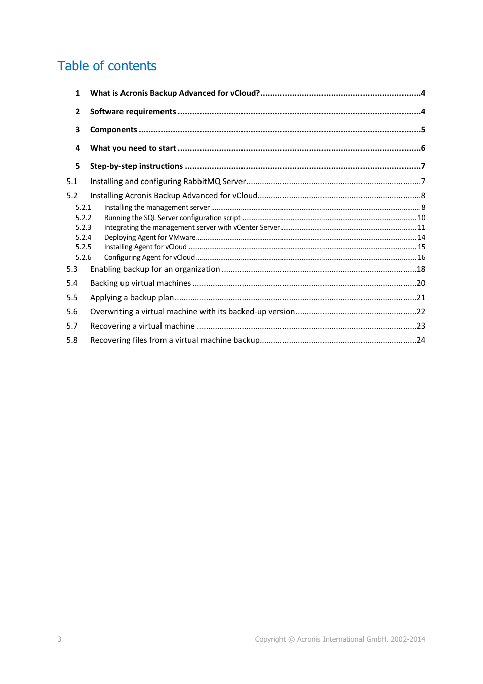 Acronis Backup Advanced for vCloud - Quick Start Guide User Manual | Page 3 / 25