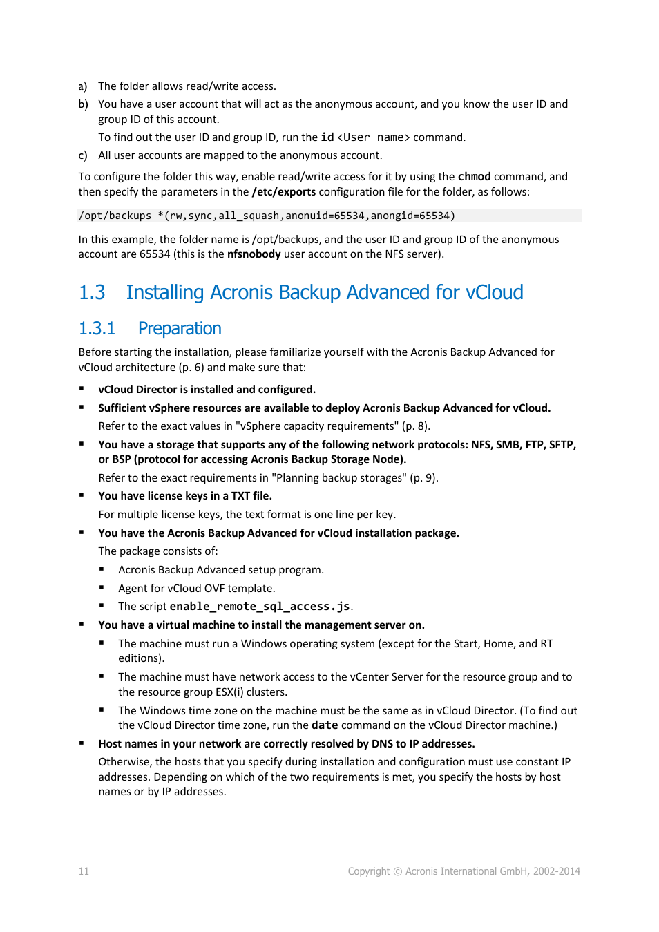 3 installing acronis backup advanced for vcloud, 1 preparation, Installing acronis backup advanced for vcloud | Preparation | Acronis Backup Advanced for vCloud - Administrator's Guide User Manual | Page 11 / 61