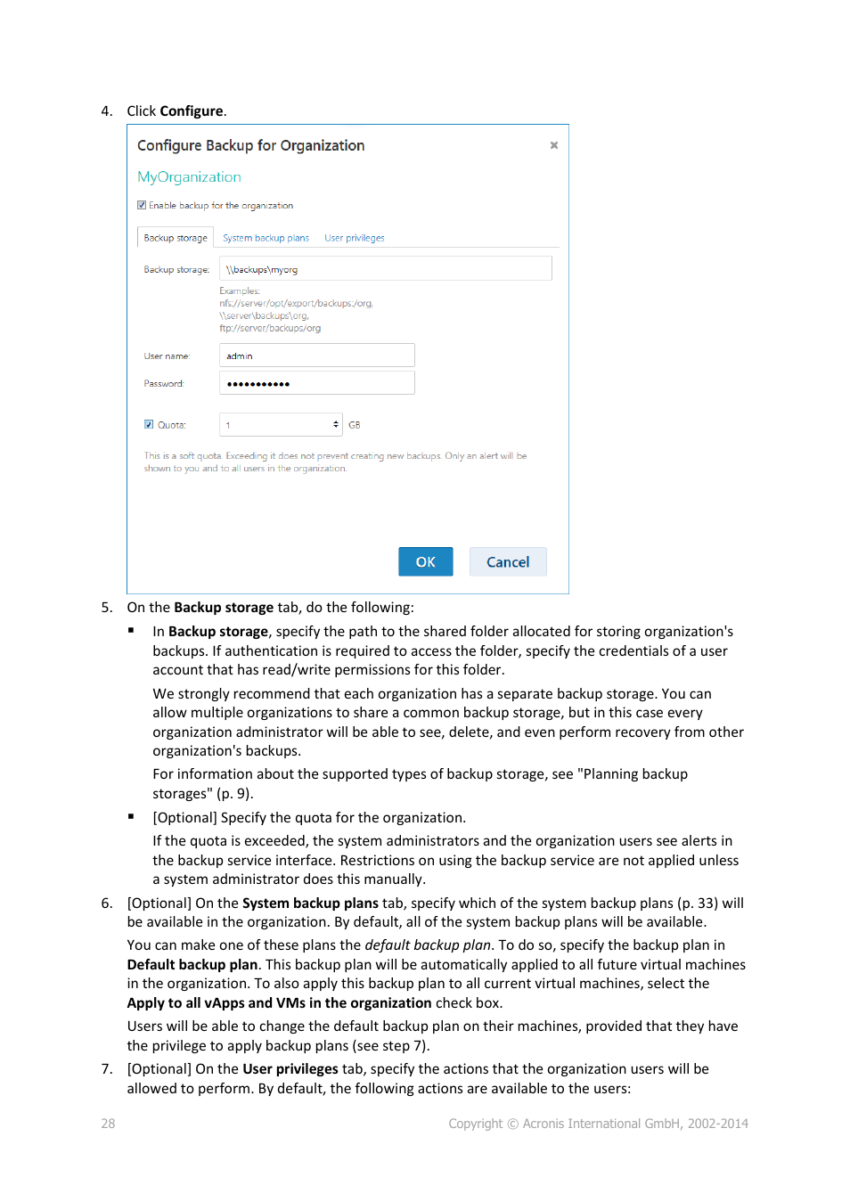 Acronis Backup Advanced for vCloud - Administrator's Guide User Manual | Page 28 / 61