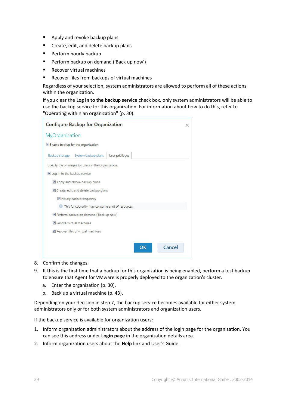 Acronis Backup Advanced for vCloud - Administrator's Guide User Manual | Page 29 / 61