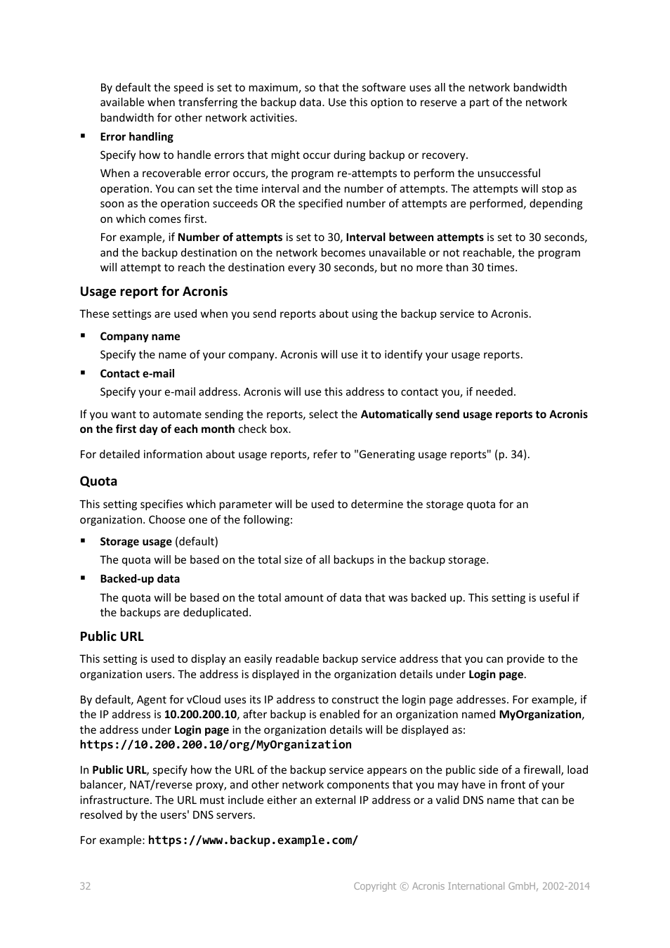 Acronis Backup Advanced for vCloud - Administrator's Guide User Manual | Page 32 / 61