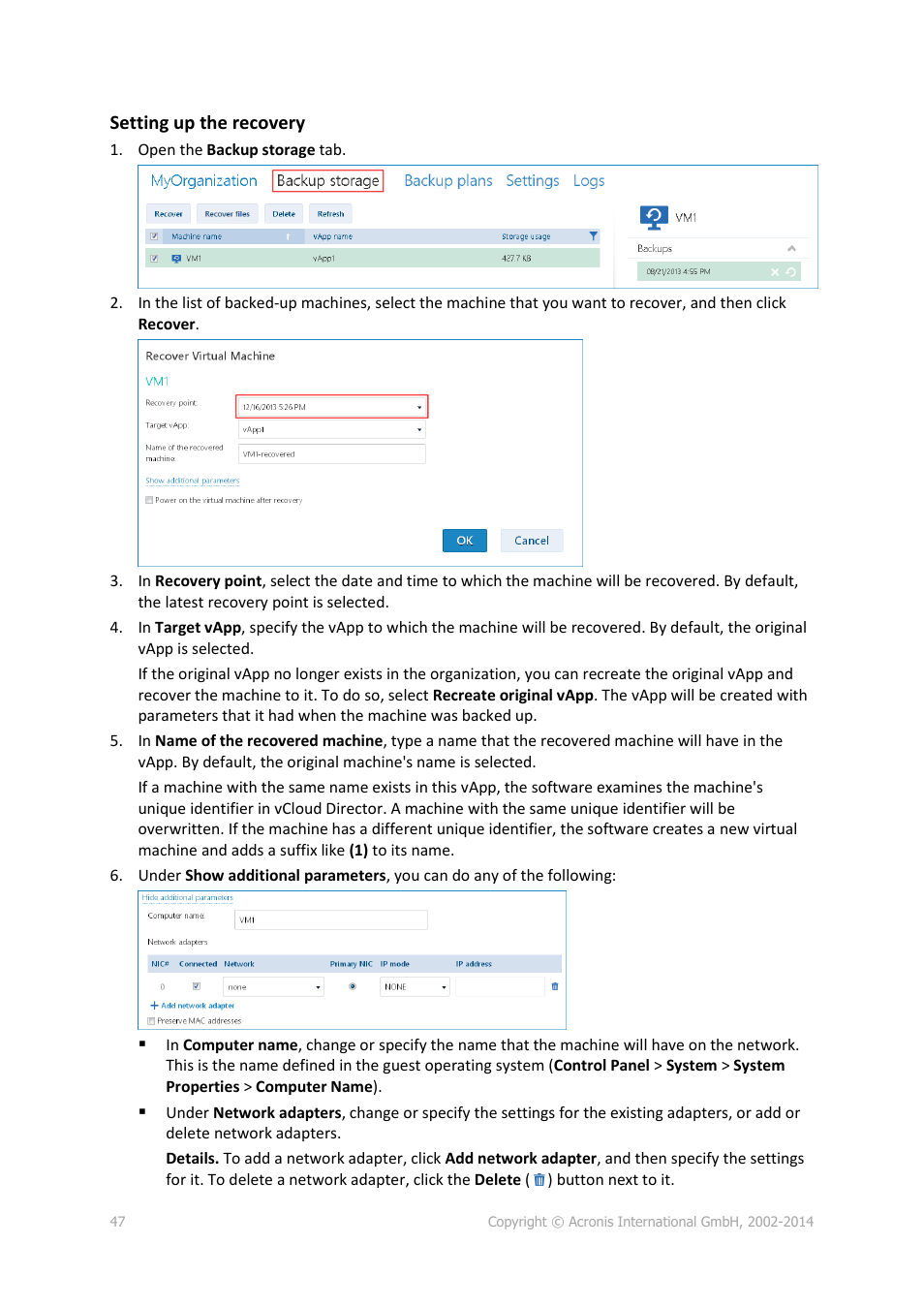 Acronis Backup Advanced for vCloud - Administrator's Guide User Manual | Page 47 / 61