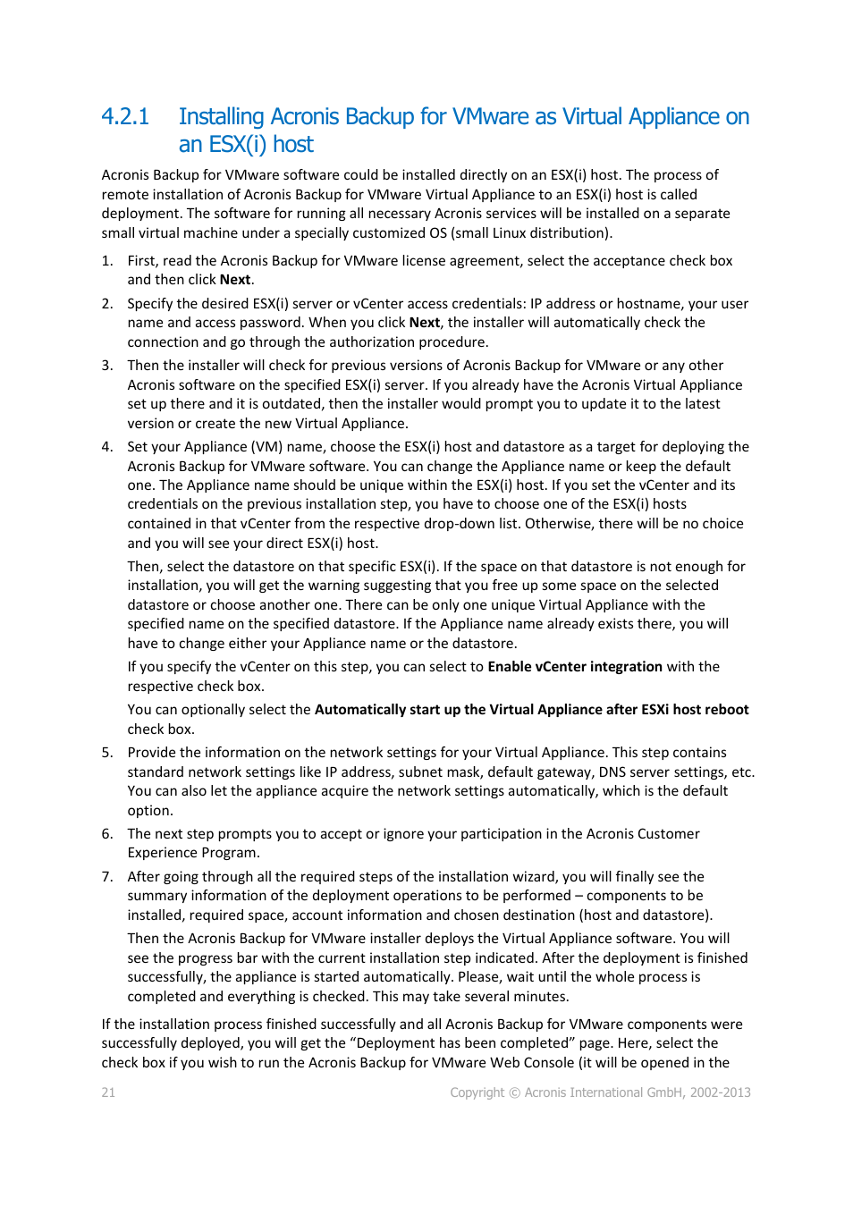 Acronis Backup for VMware 9 - User Guide User Manual | Page 21 / 127