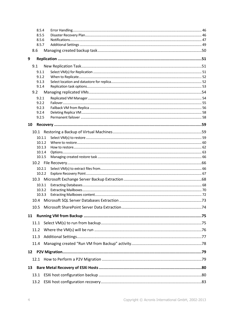Acronis Backup for VMware 9 - User Guide User Manual | Page 4 / 127
