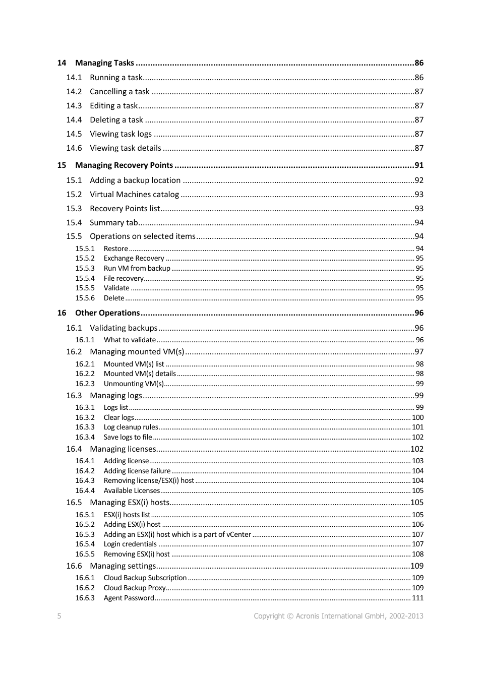 Acronis Backup for VMware 9 - User Guide User Manual | Page 5 / 127