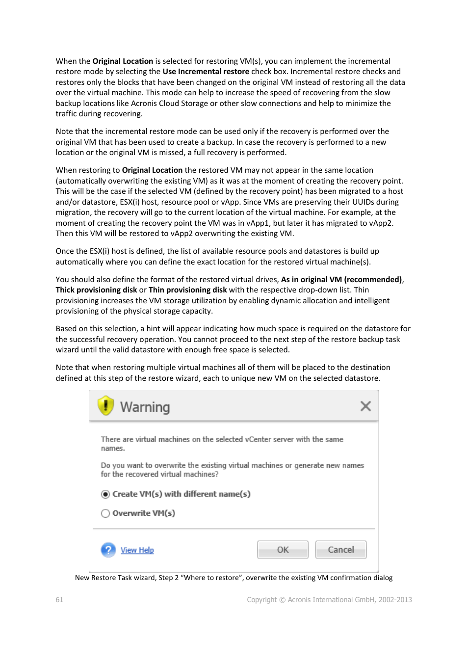 Acronis Backup for VMware 9 - User Guide User Manual | Page 61 / 127