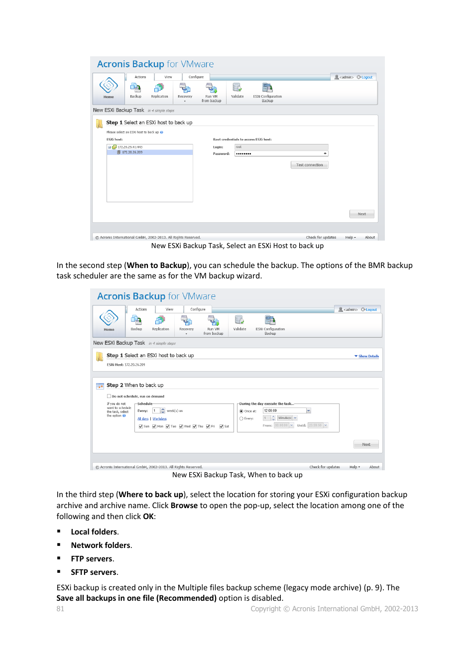 Acronis Backup for VMware 9 - User Guide User Manual | Page 81 / 127