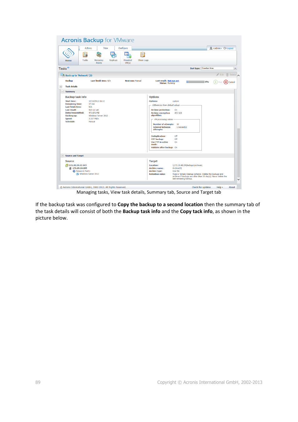 Acronis Backup for VMware 9 - User Guide User Manual | Page 89 / 127