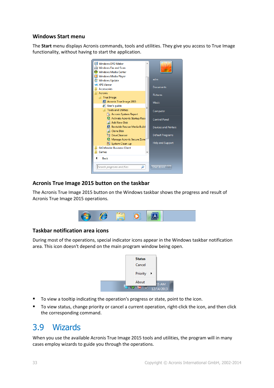 9 wizards, Wizards | Acronis True Image 2015 - User Guide User Manual | Page 33 / 146