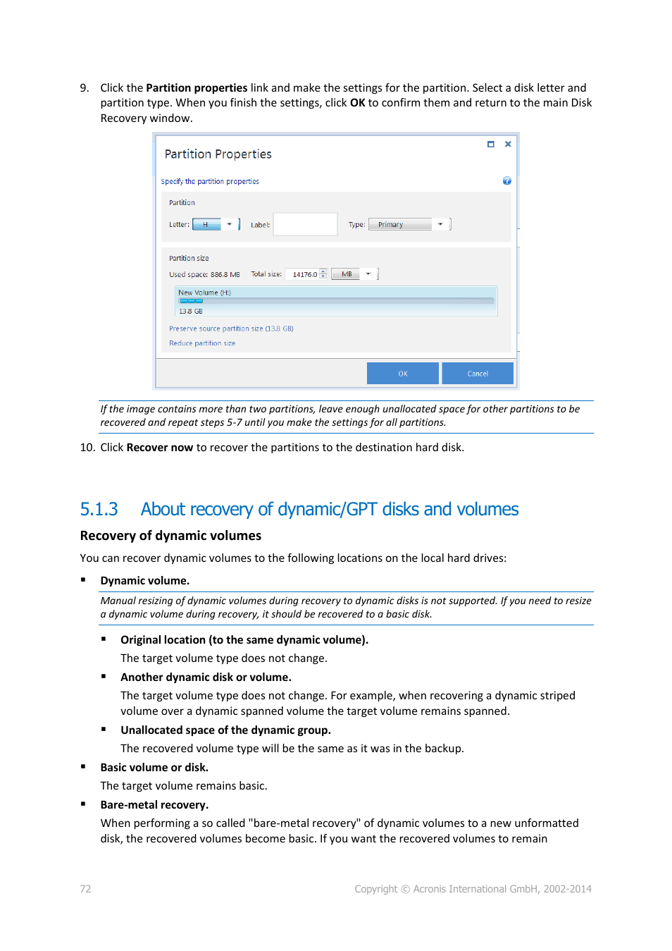 3 about recovery of dynamic/gpt disks and volumes, About recovery of dynamic/gpt disks and volumes | Acronis True Image 2015 - User Guide User Manual | Page 72 / 146