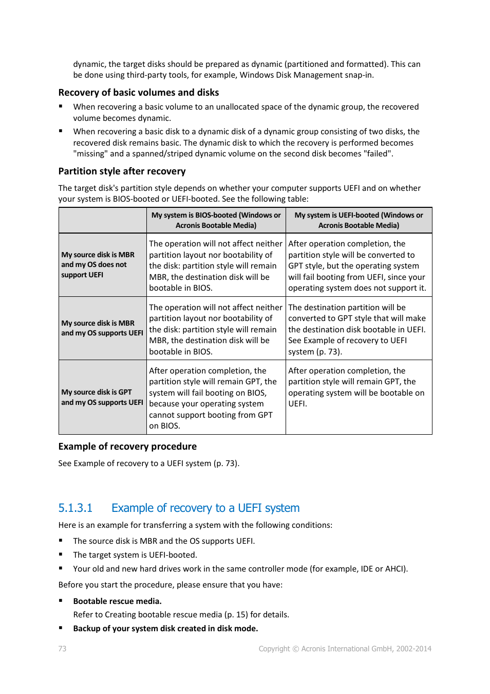 1 example of recovery to a uefi system | Acronis True Image 2015 - User Guide User Manual | Page 73 / 146