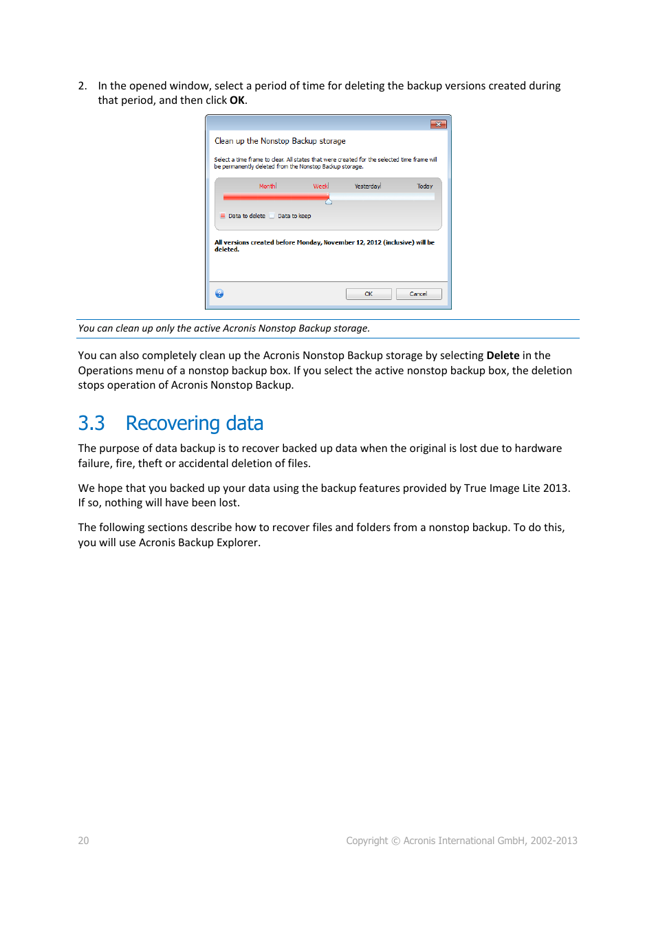 3 recovering data, Recovering data | Acronis True Image Lite 2013 by Acronis - User Guide User Manual | Page 20 / 50