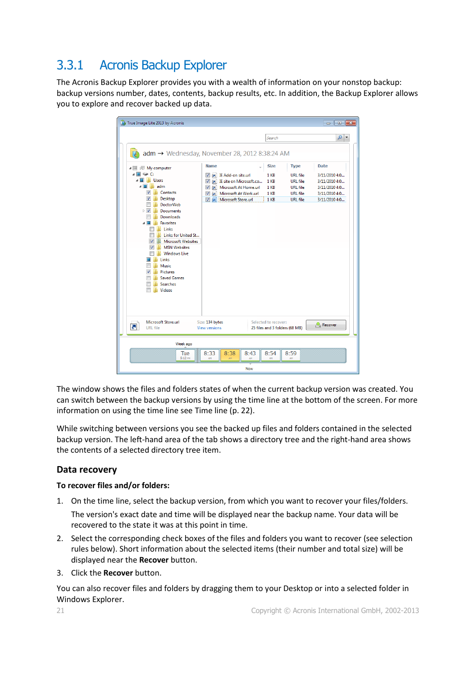 1 acronis backup explorer, Acronis backup explorer | Acronis True Image Lite 2013 by Acronis - User Guide User Manual | Page 21 / 50