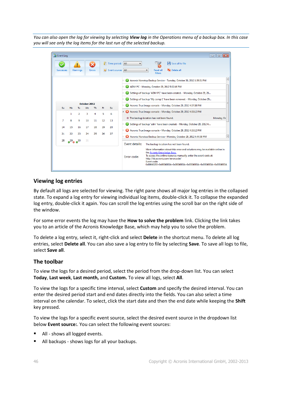 Acronis True Image Lite 2013 by Acronis - User Guide User Manual | Page 46 / 50