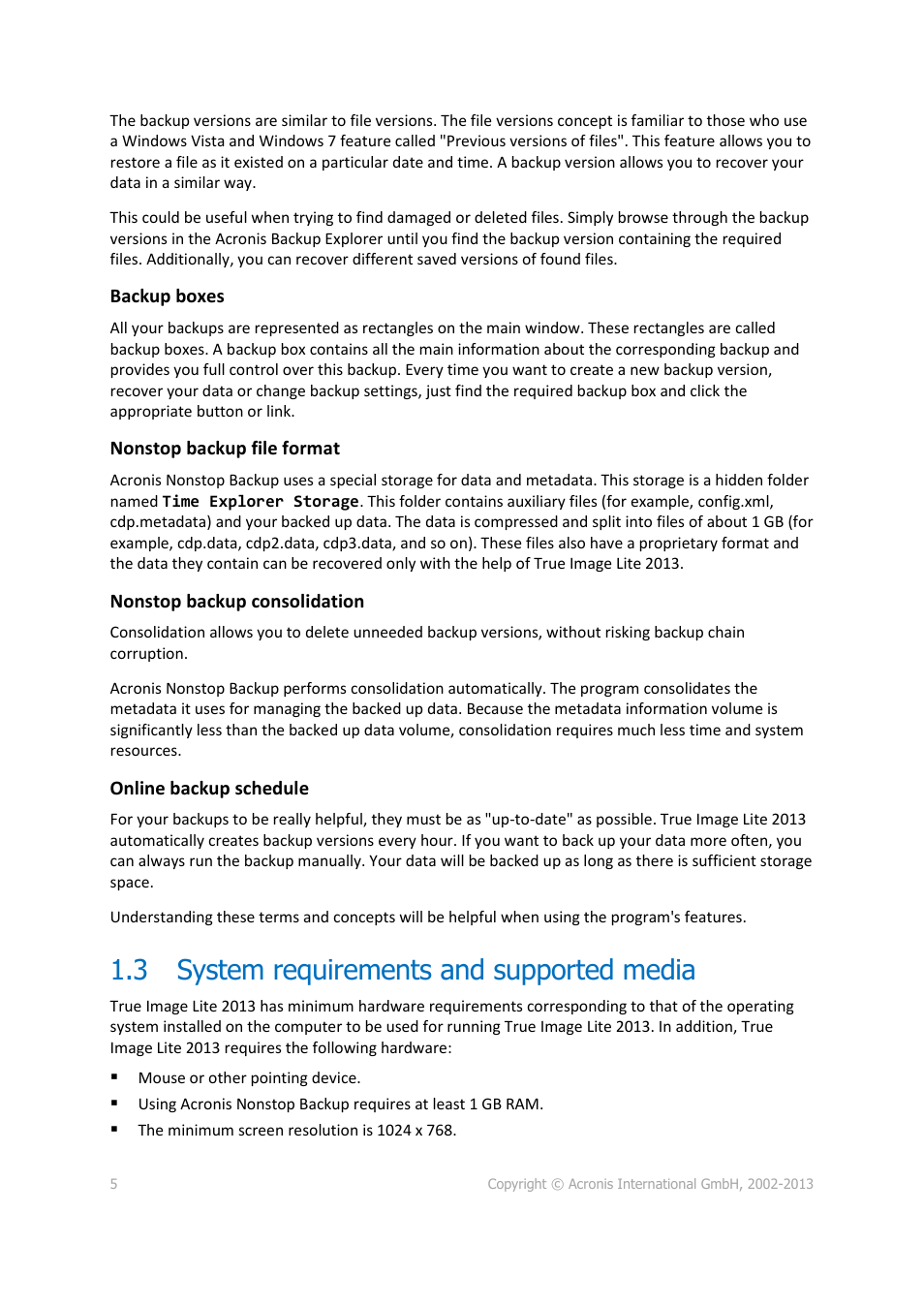 3 system requirements and supported media, System requirements and supported media | Acronis True Image Lite 2013 by Acronis - User Guide User Manual | Page 5 / 50