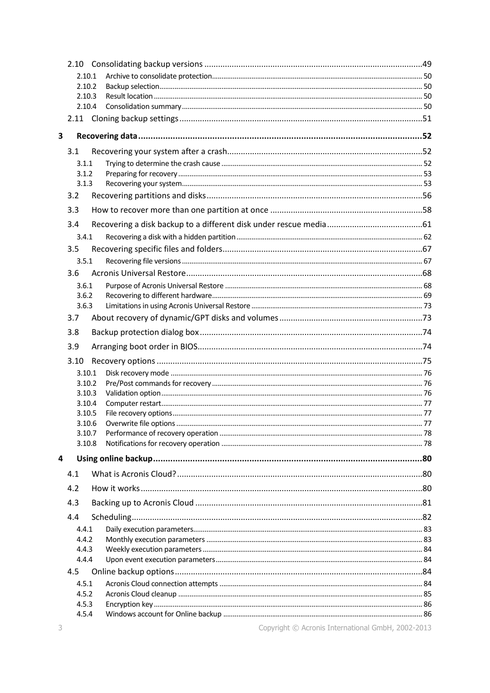 Acronis Server Cloud Backup - User Guide User Manual | Page 3 / 142