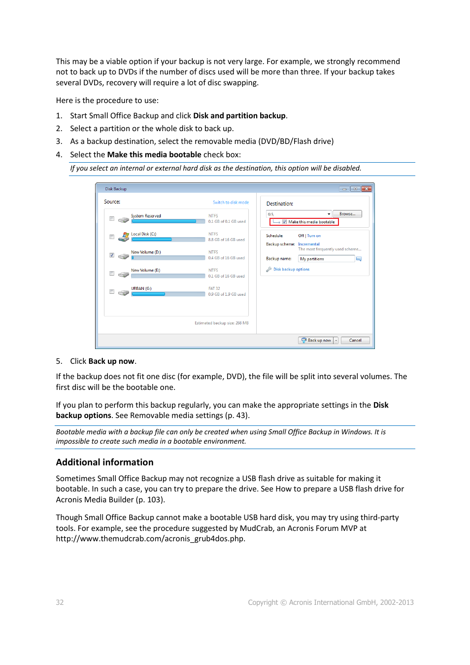 Additional information | Acronis Server Cloud Backup - User Guide User Manual | Page 32 / 142