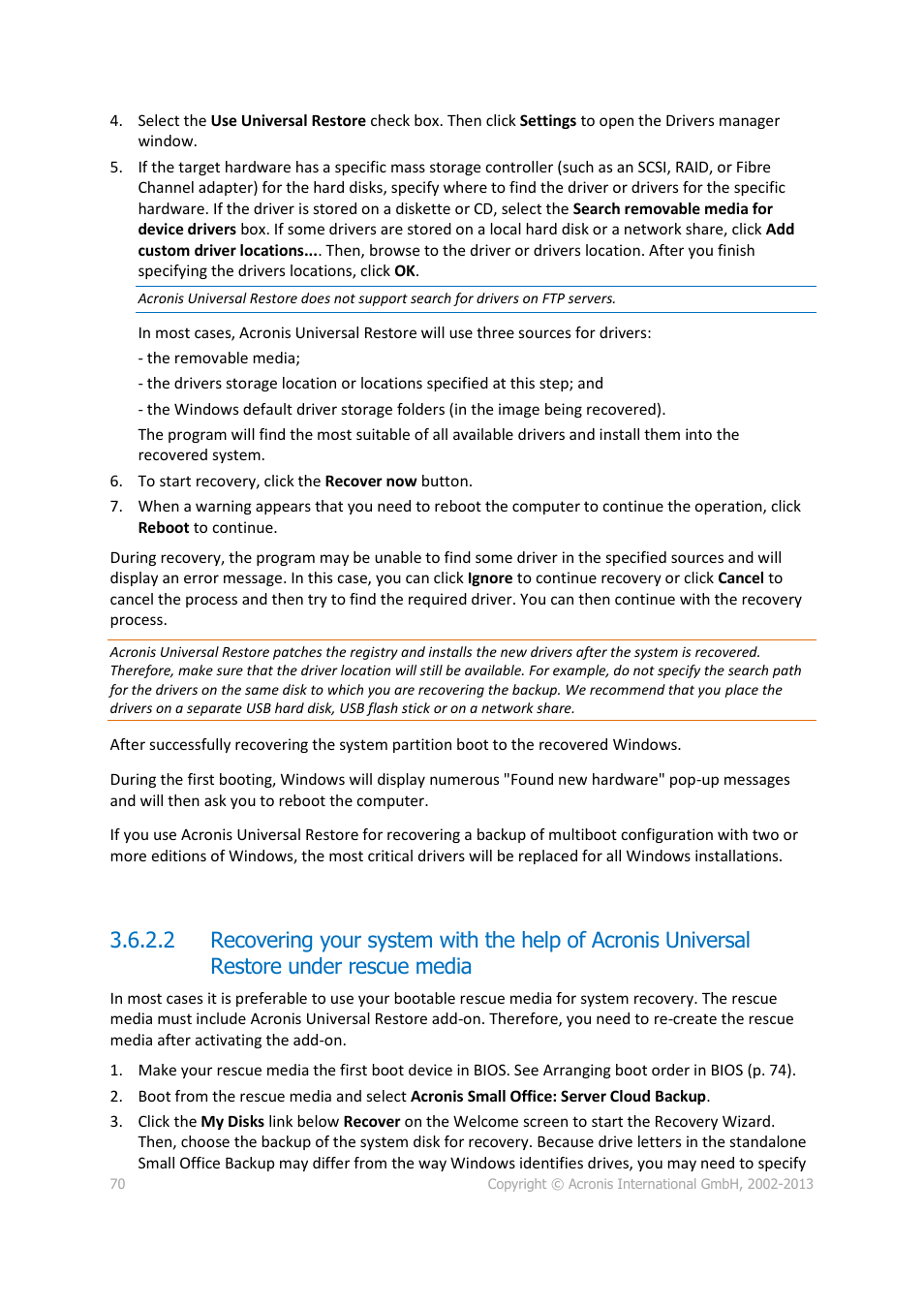 Acronis Server Cloud Backup - User Guide User Manual | Page 70 / 142