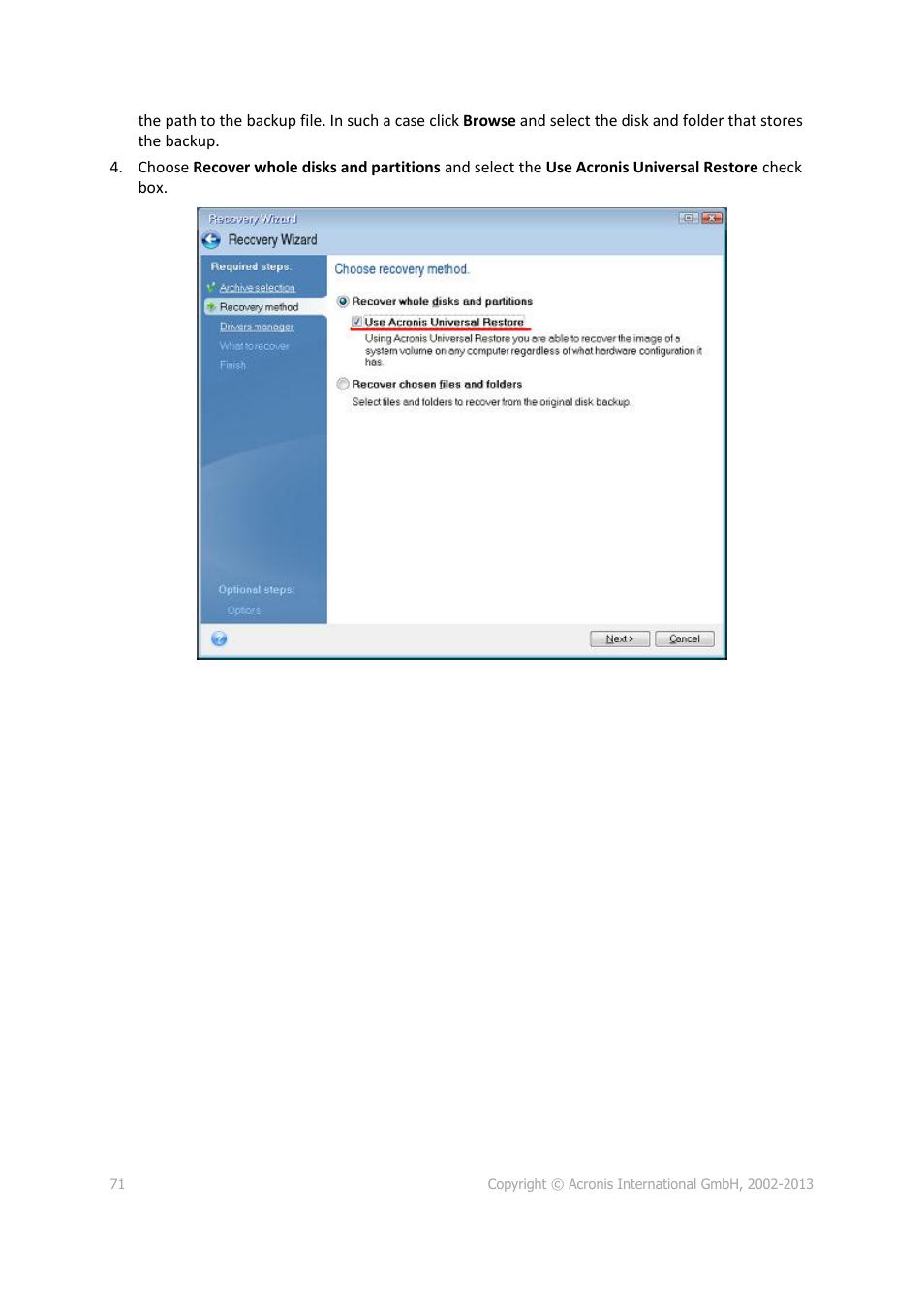 Acronis Server Cloud Backup - User Guide User Manual | Page 71 / 142