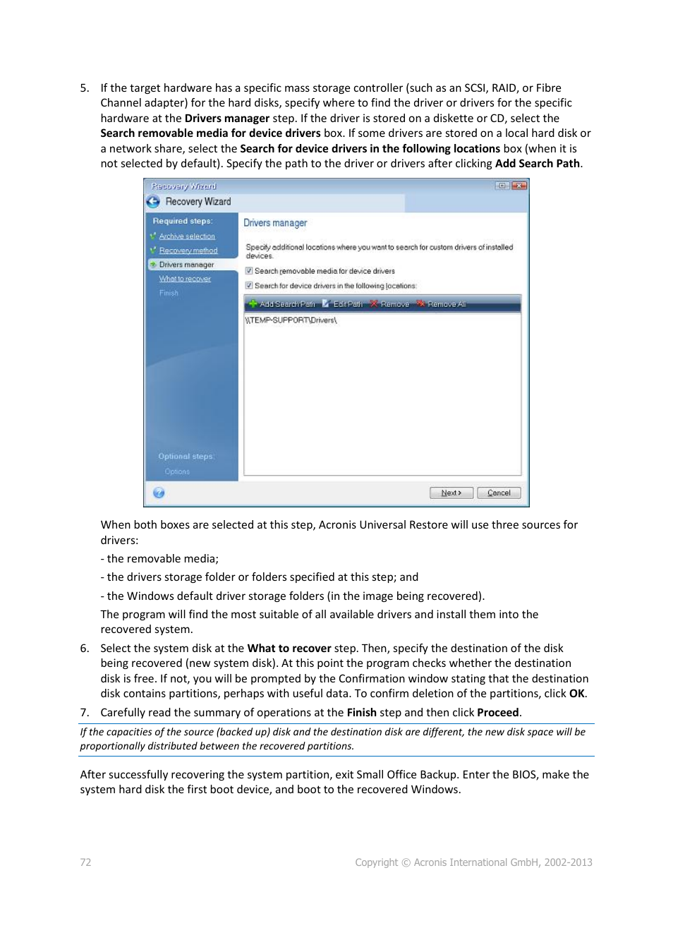 Acronis Server Cloud Backup - User Guide User Manual | Page 72 / 142