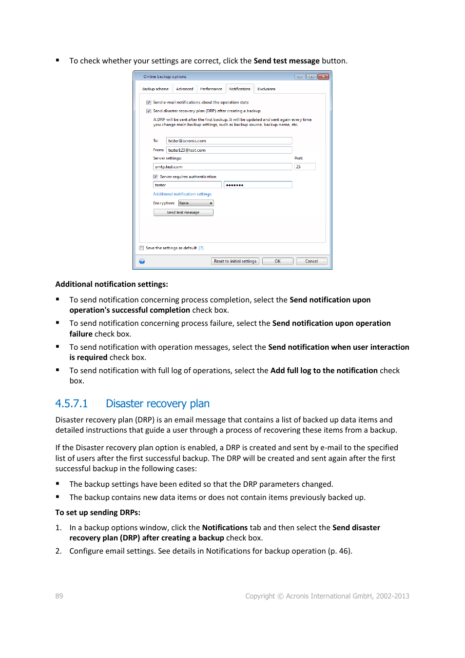 1 disaster recovery plan | Acronis Server Cloud Backup - User Guide User Manual | Page 89 / 142