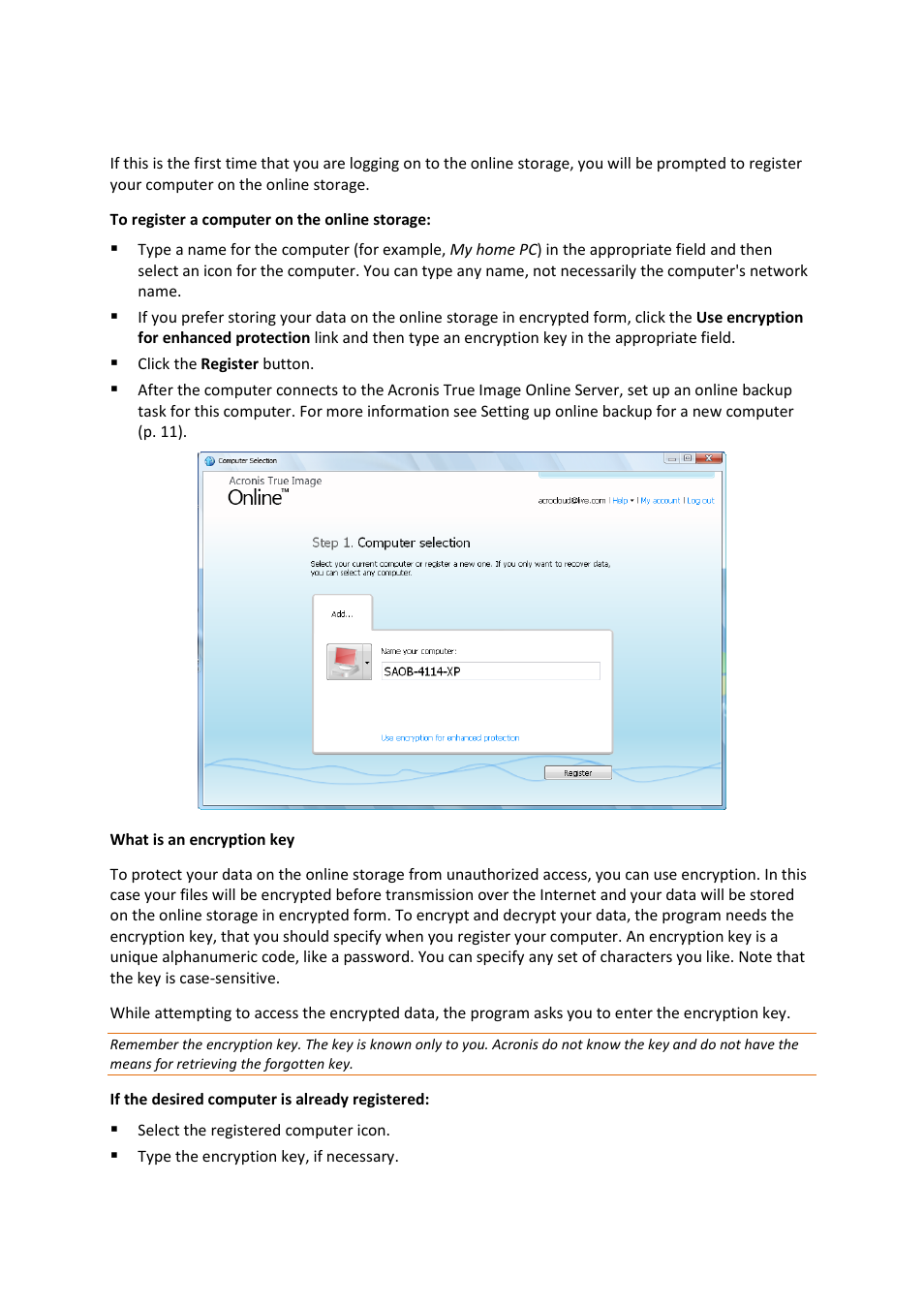 Computer selection, 2 computer selection | Acronis Cloud - User Guide User Manual | Page 10 / 31