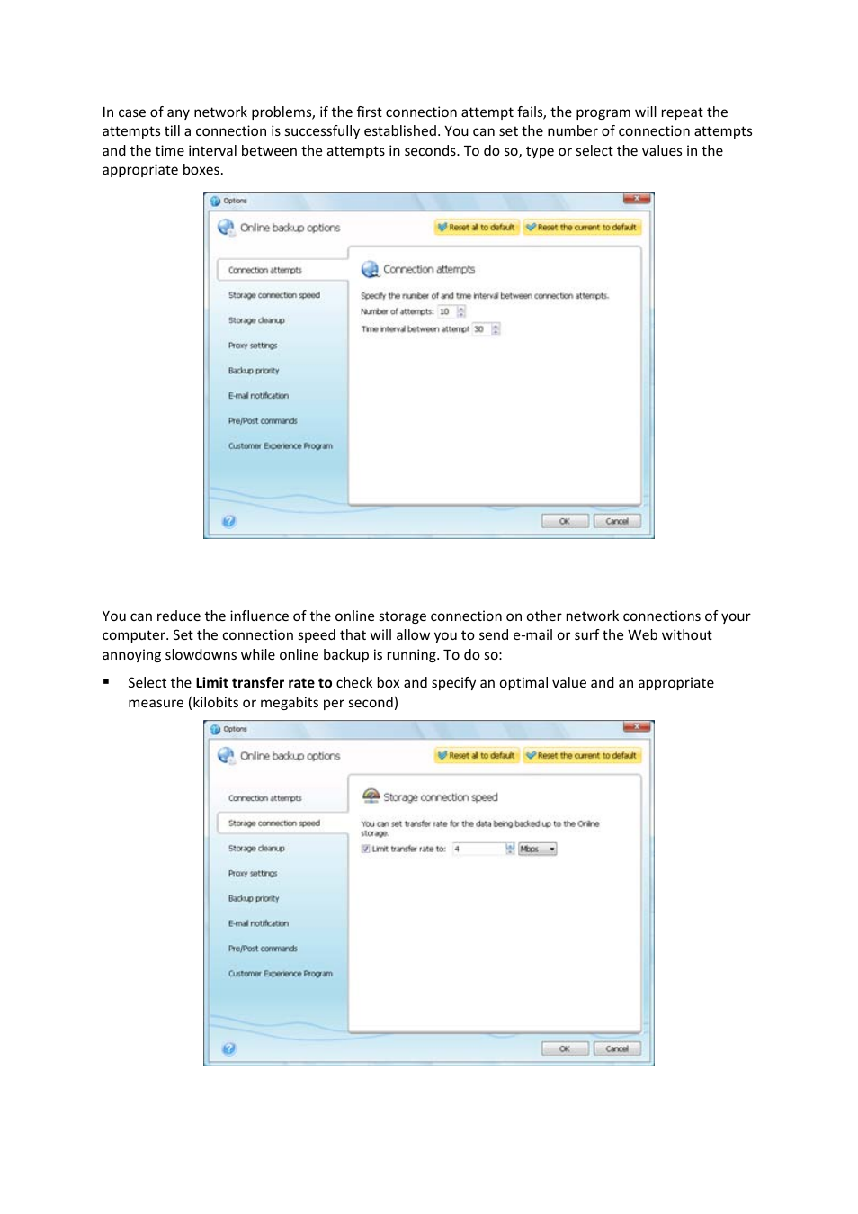 Storage connection speed, 2 storage connection speed | Acronis Cloud - User Guide User Manual | Page 20 / 31