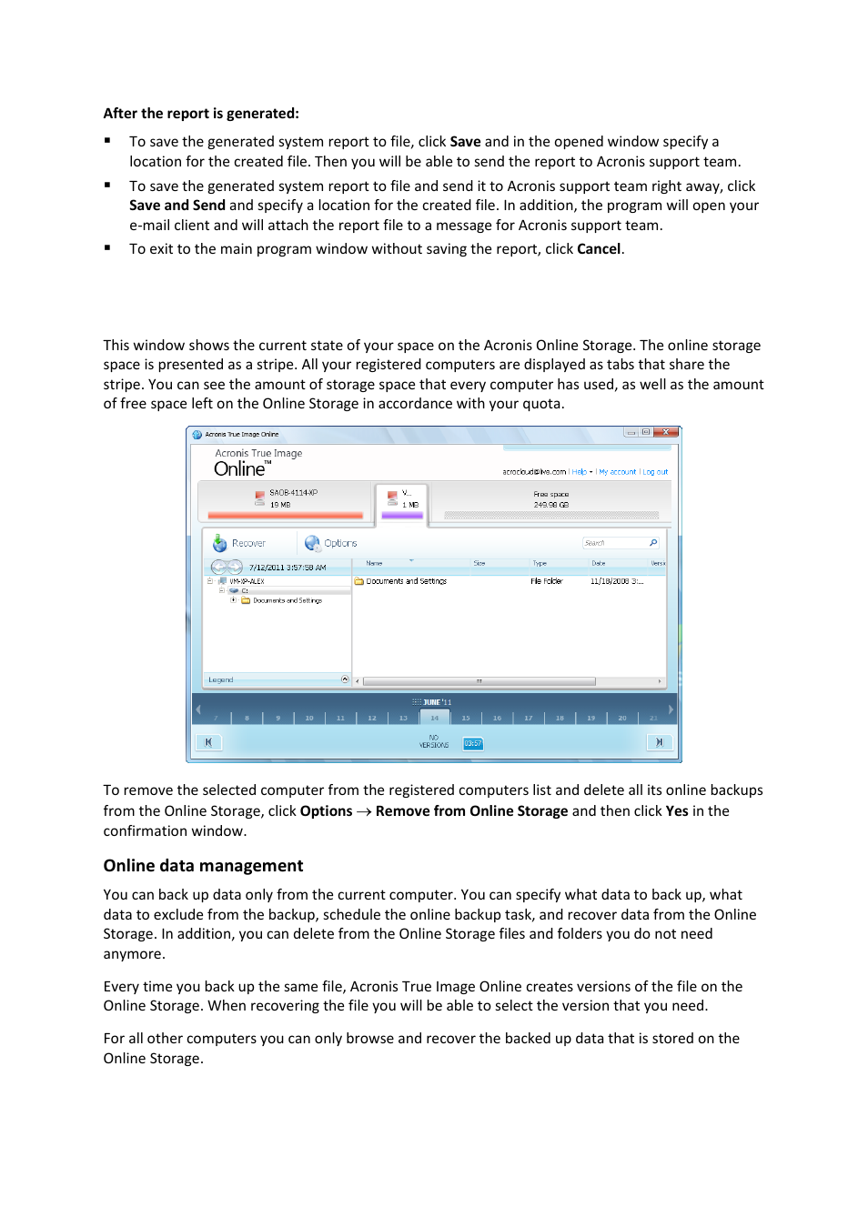 Main window, 2 main window | Acronis Cloud - User Guide User Manual | Page 7 / 31