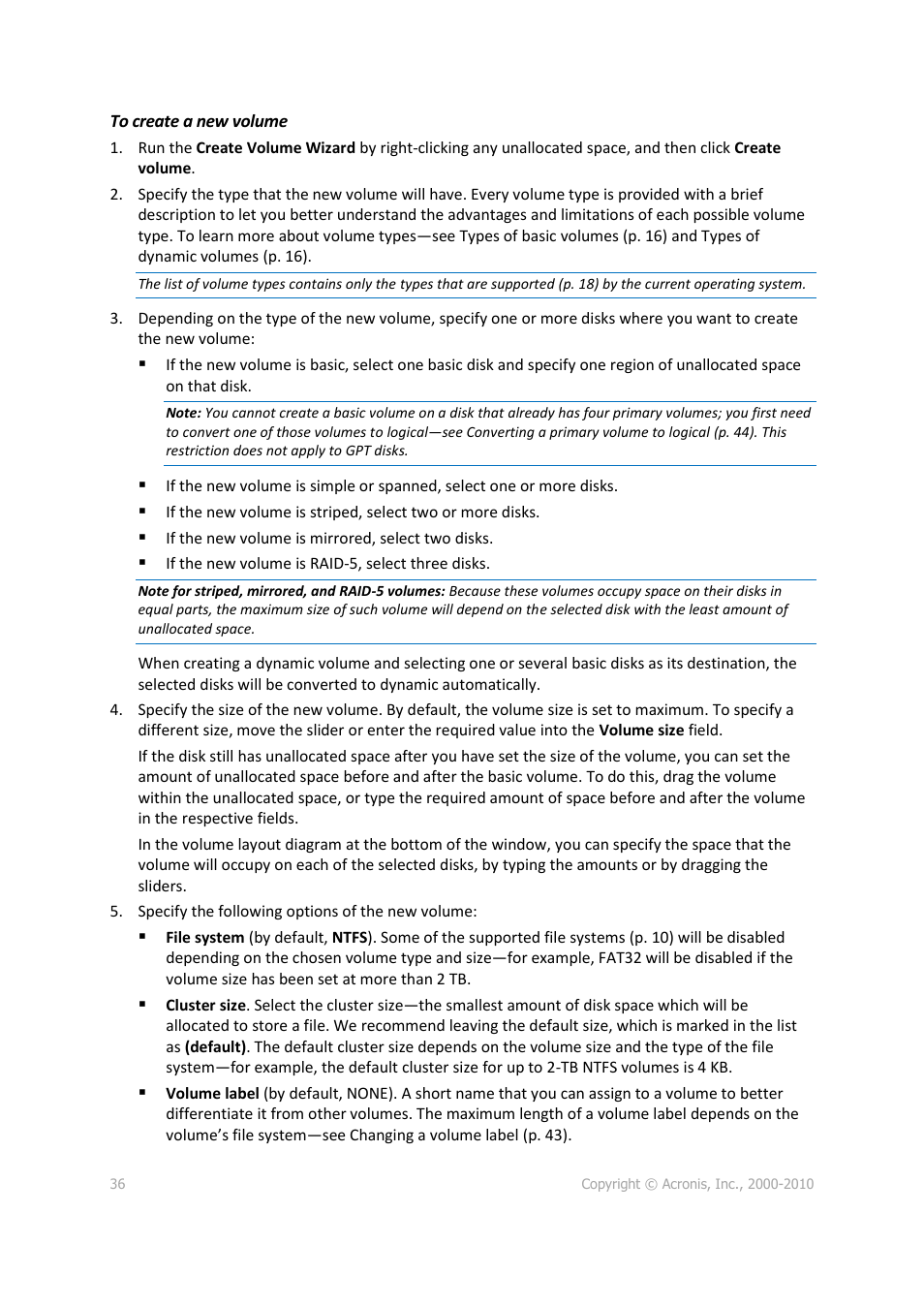 Acronis Disk Director 11 Advanced Server - User Guide User Manual | Page 36 / 95