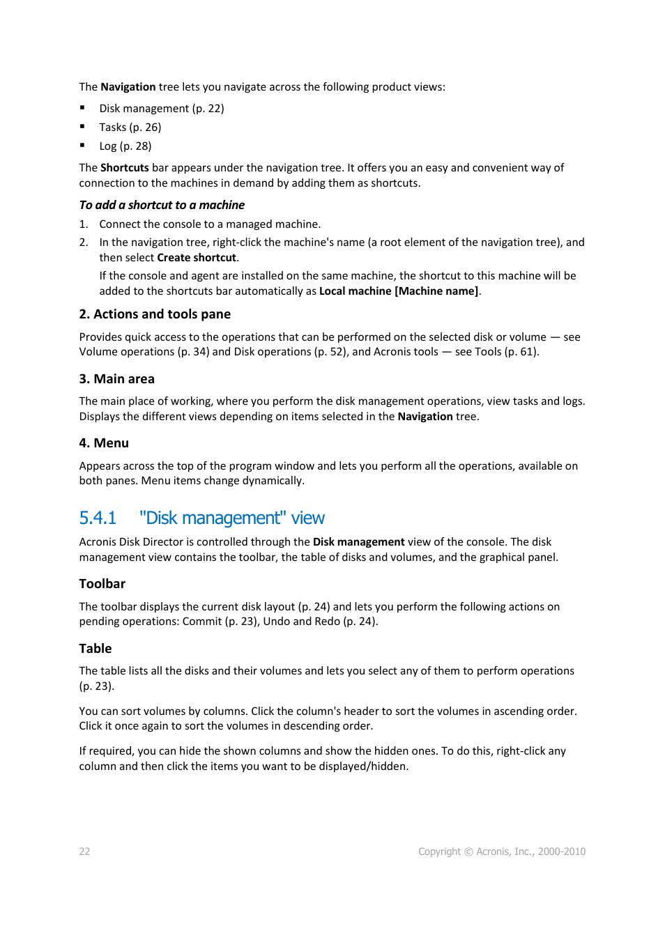 1 "disk management" view, Disk management" view | Acronis Disk Director 11 Advanced Workstation - User Guide User Manual | Page 22 / 92