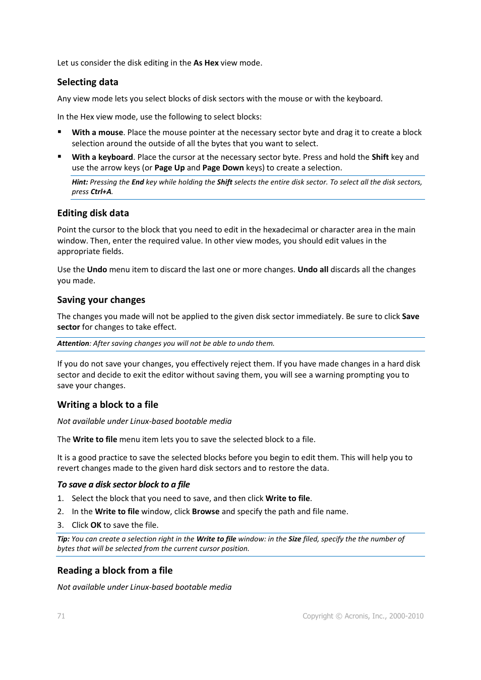Acronis Disk Director 11 Advanced Workstation - User Guide User Manual | Page 71 / 92
