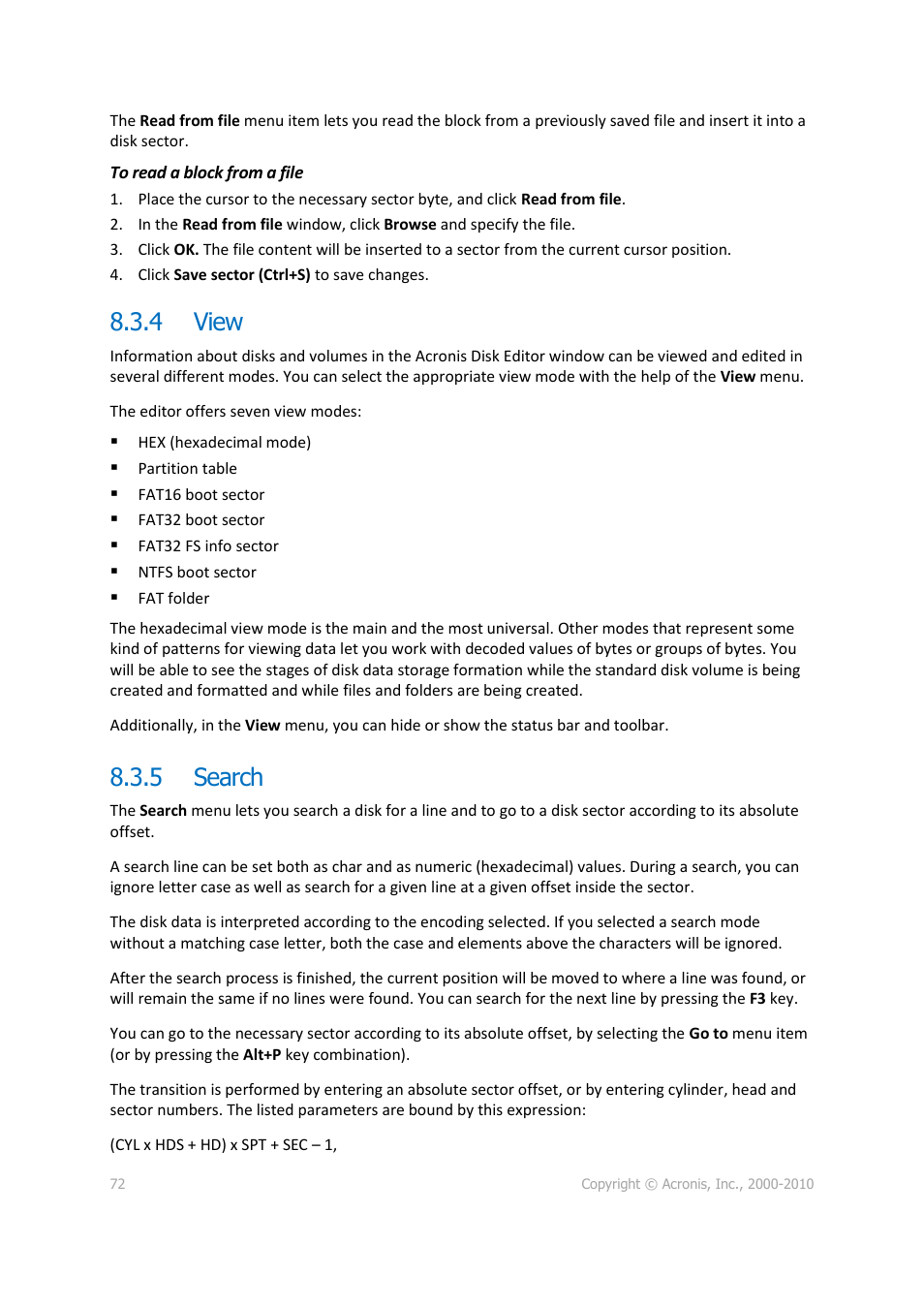 4 view, 5 search, View | Search | Acronis Disk Director 11 Advanced Workstation - User Guide User Manual | Page 72 / 92