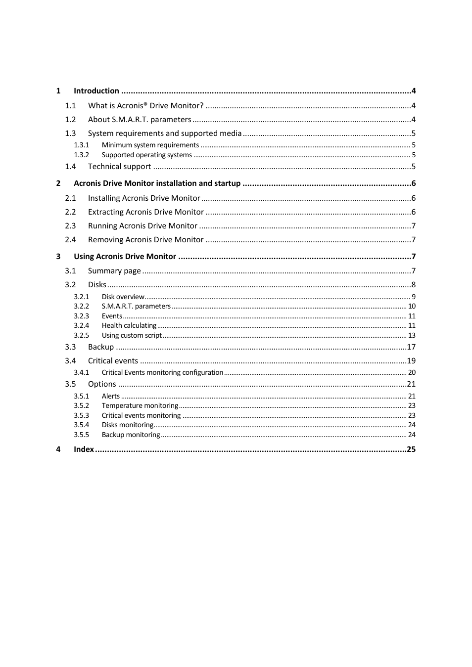 Acronis Drive Monitor - User Guide User Manual | Page 3 / 25