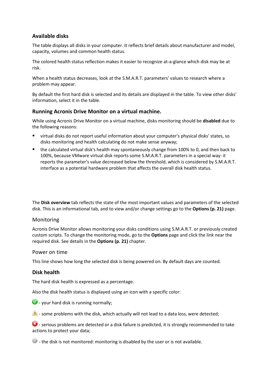 Disk overview, 1 disk overview | Acronis Drive Monitor - User Guide User Manual | Page 9 / 25