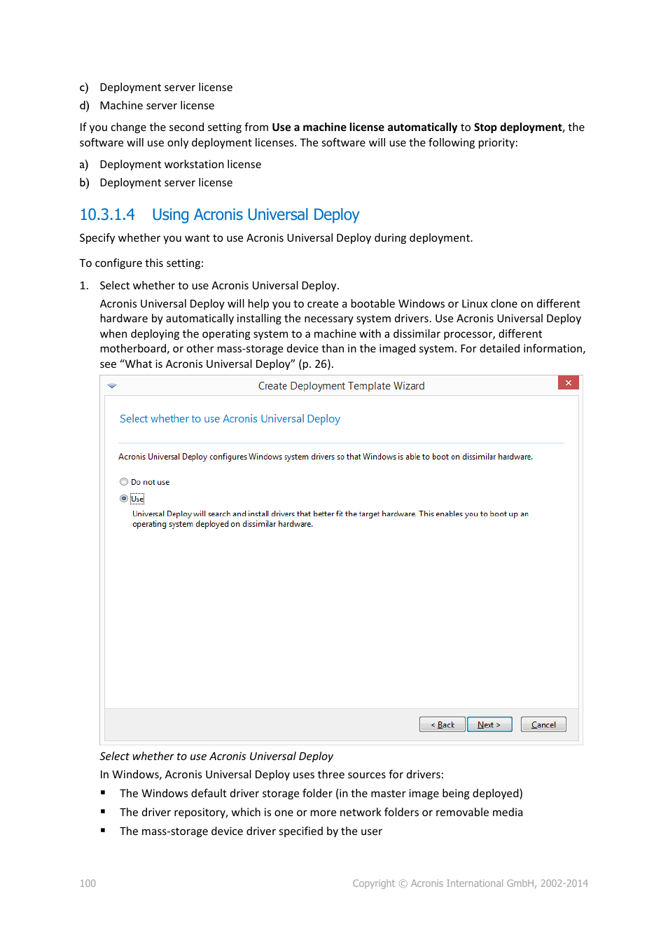 4 using acronis universal deploy | Acronis Snap Deploy 5 - User Guide User Manual | Page 100 / 146
