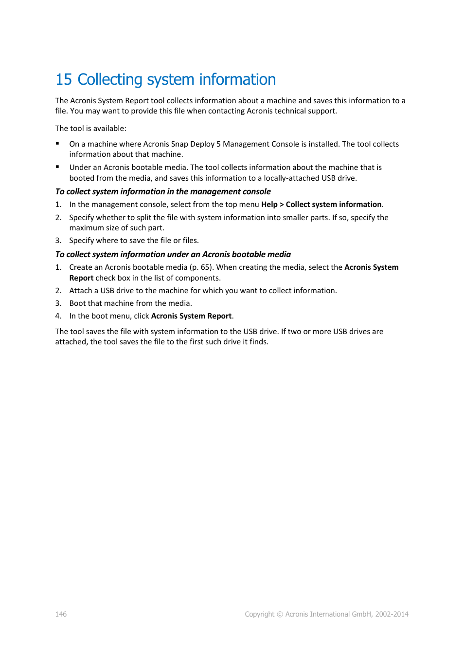 15 collecting system information, Collecting system information | Acronis Snap Deploy 5 - User Guide User Manual | Page 146 / 146