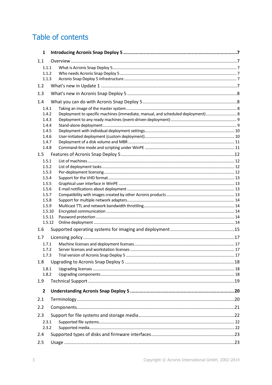 Acronis Snap Deploy 5 - User Guide User Manual | Page 3 / 146