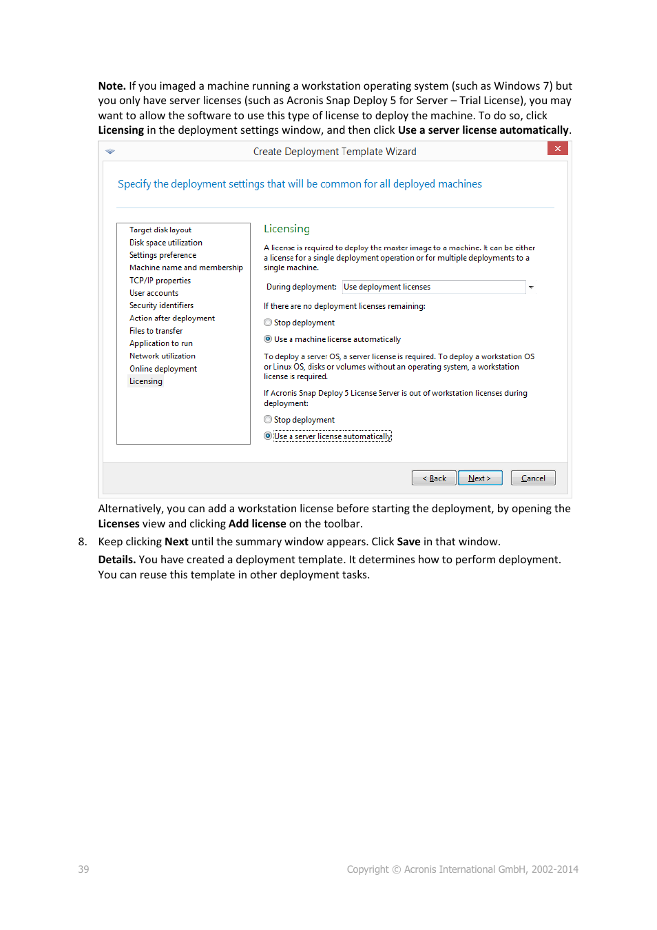 Acronis Snap Deploy 5 - User Guide User Manual | Page 39 / 146