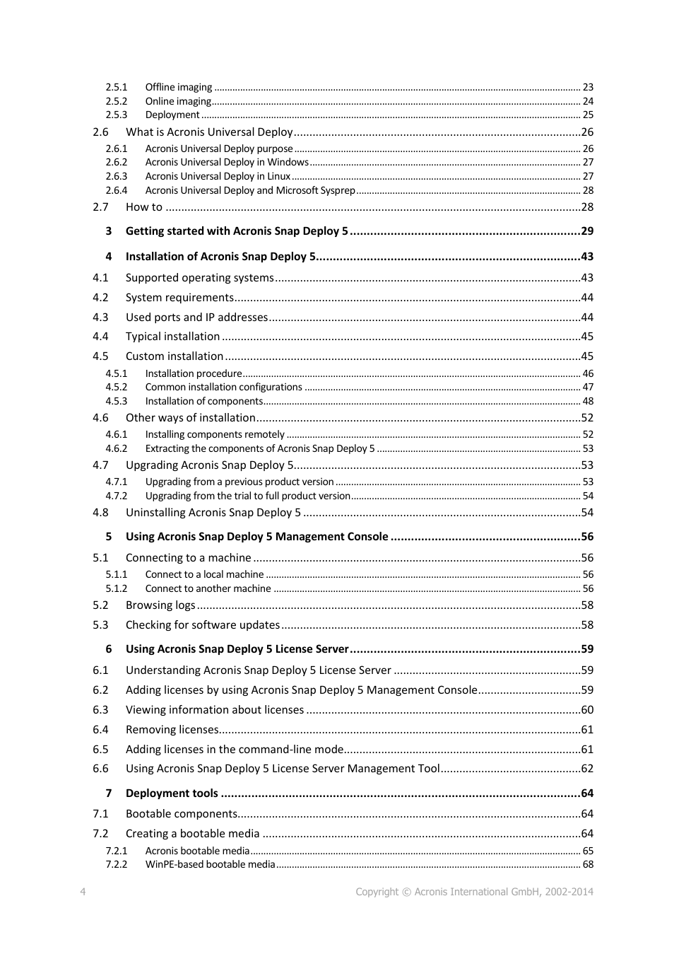 Acronis Snap Deploy 5 - User Guide User Manual | Page 4 / 146