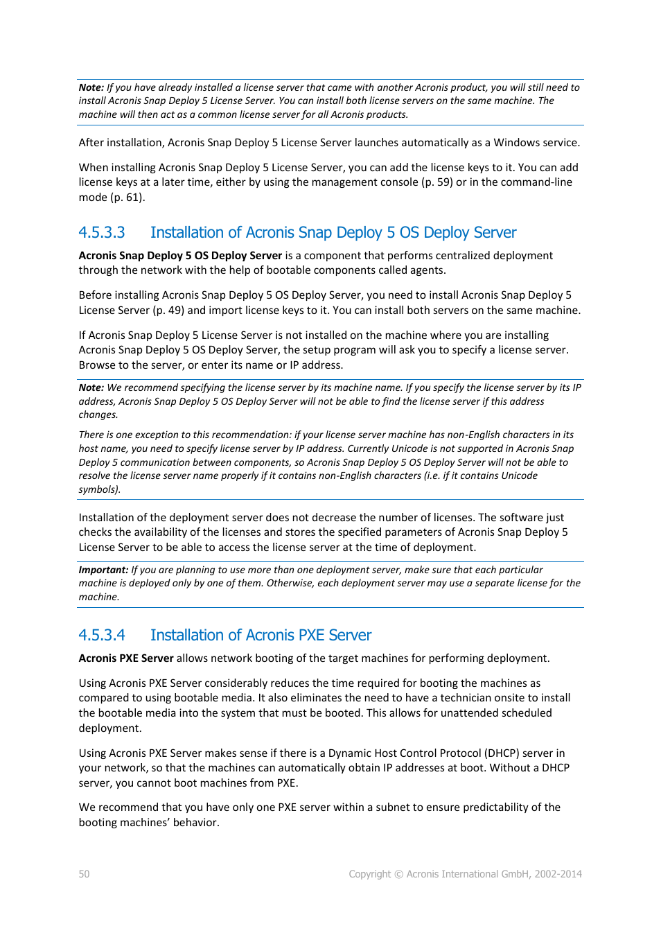 4 installation of acronis pxe server | Acronis Snap Deploy 5 - User Guide User Manual | Page 50 / 146