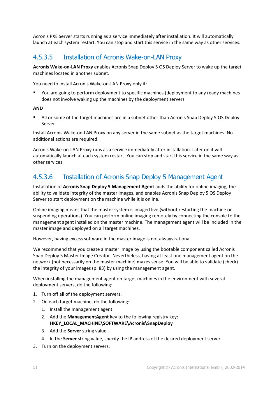 5 installation of acronis wake-on-lan proxy | Acronis Snap Deploy 5 - User Guide User Manual | Page 51 / 146