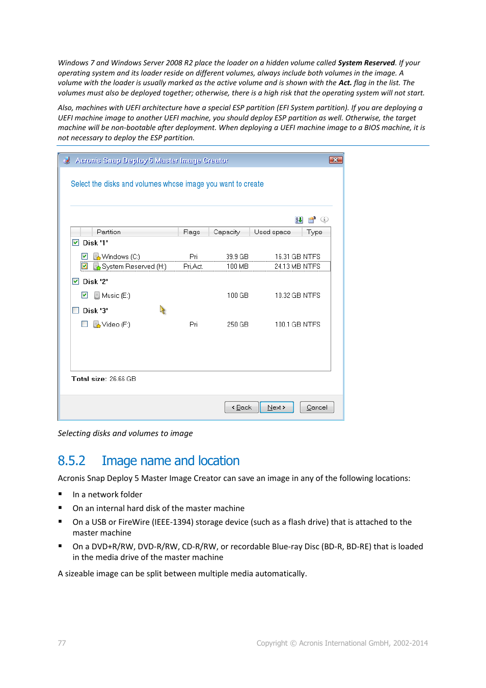 2 image name and location, Image name and location | Acronis Snap Deploy 5 - User Guide User Manual | Page 77 / 146