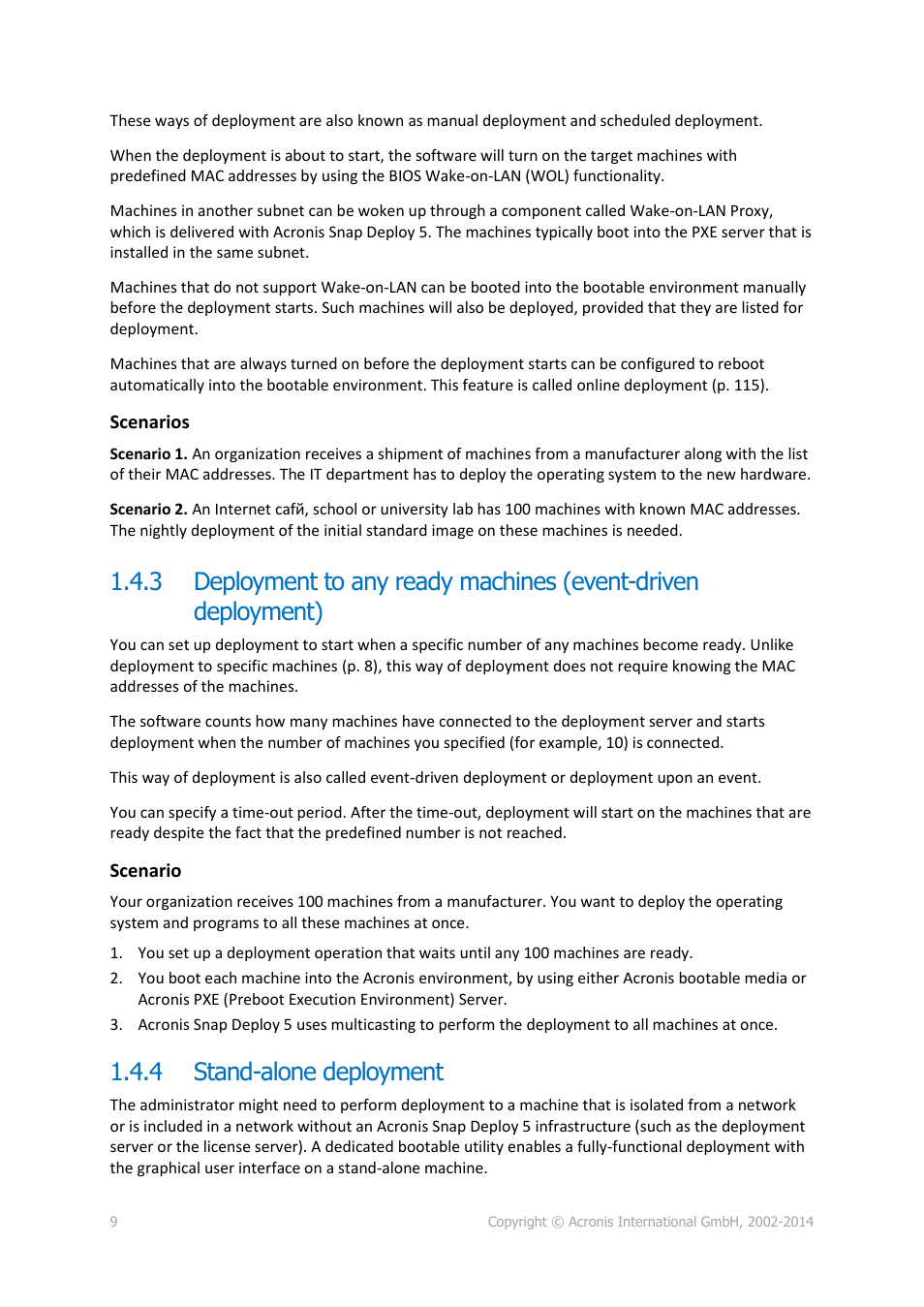 4 stand-alone deployment, Stand-alone deployment | Acronis Snap Deploy 5 - User Guide User Manual | Page 9 / 146