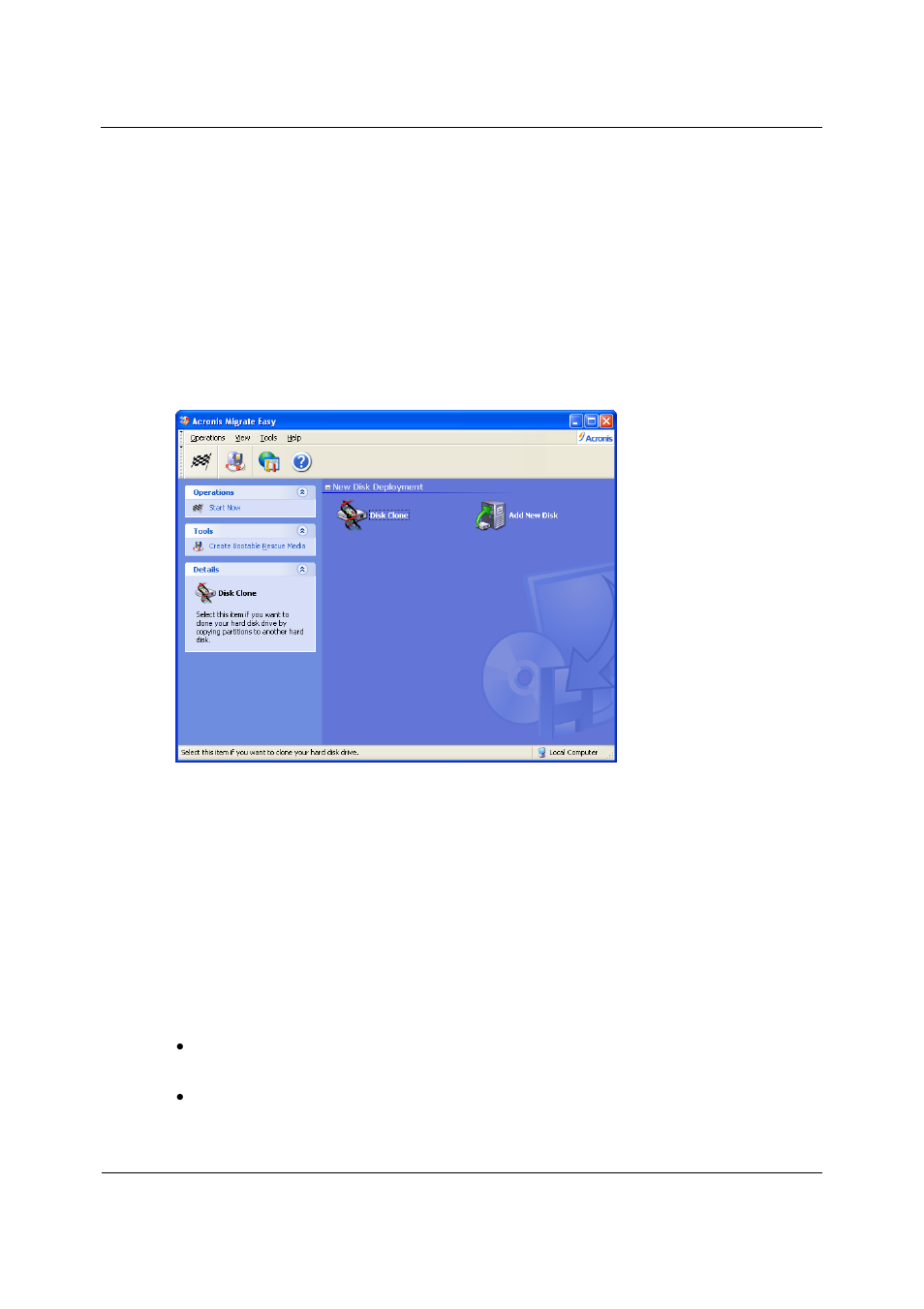 Chapter 2. general program information, 1 main program window | Acronis Migrate Easy 7.0 - User Guide User Manual | Page 11 / 40