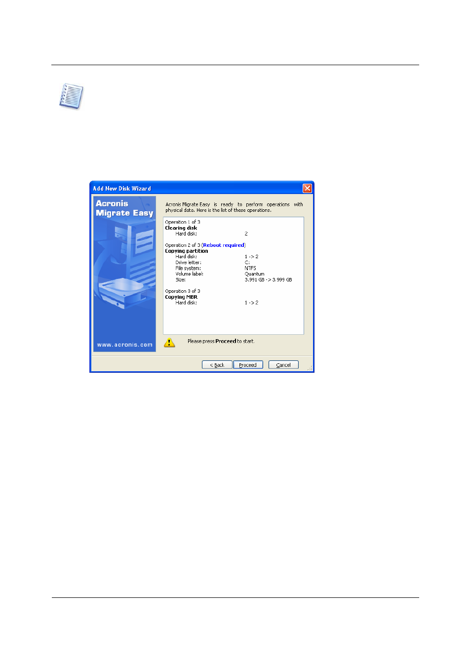 4 cloning with manual partitioning | Acronis Migrate Easy 7.0 - User Guide User Manual | Page 21 / 40
