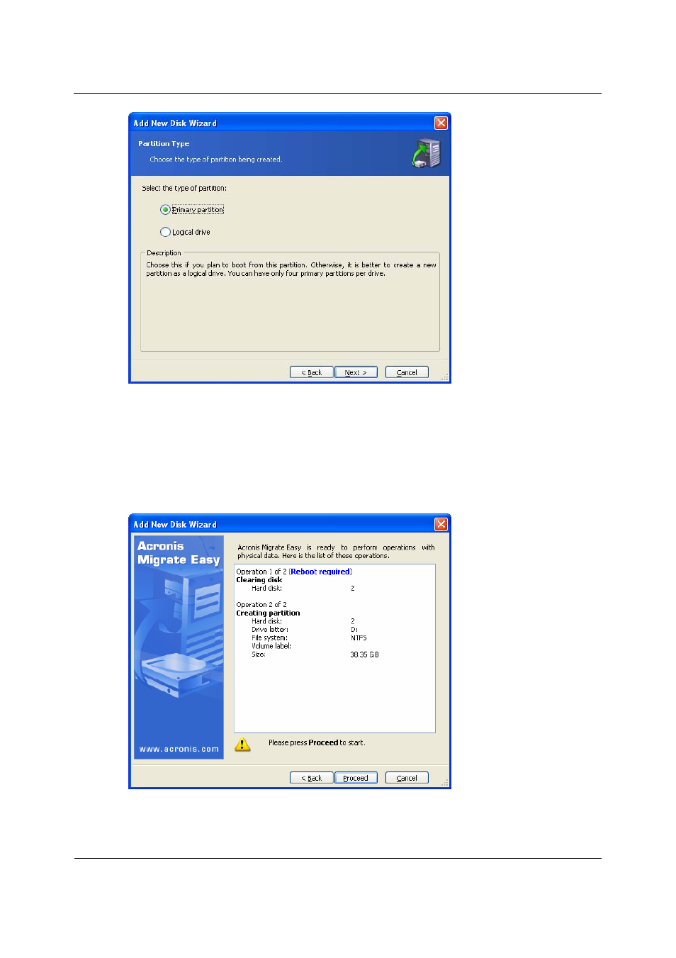 5 disk add script | Acronis Migrate Easy 7.0 - User Guide User Manual | Page 25 / 40