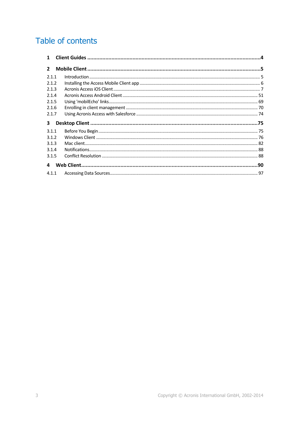 Acronis Access Advanced - User Guide User Manual | Page 3 / 97