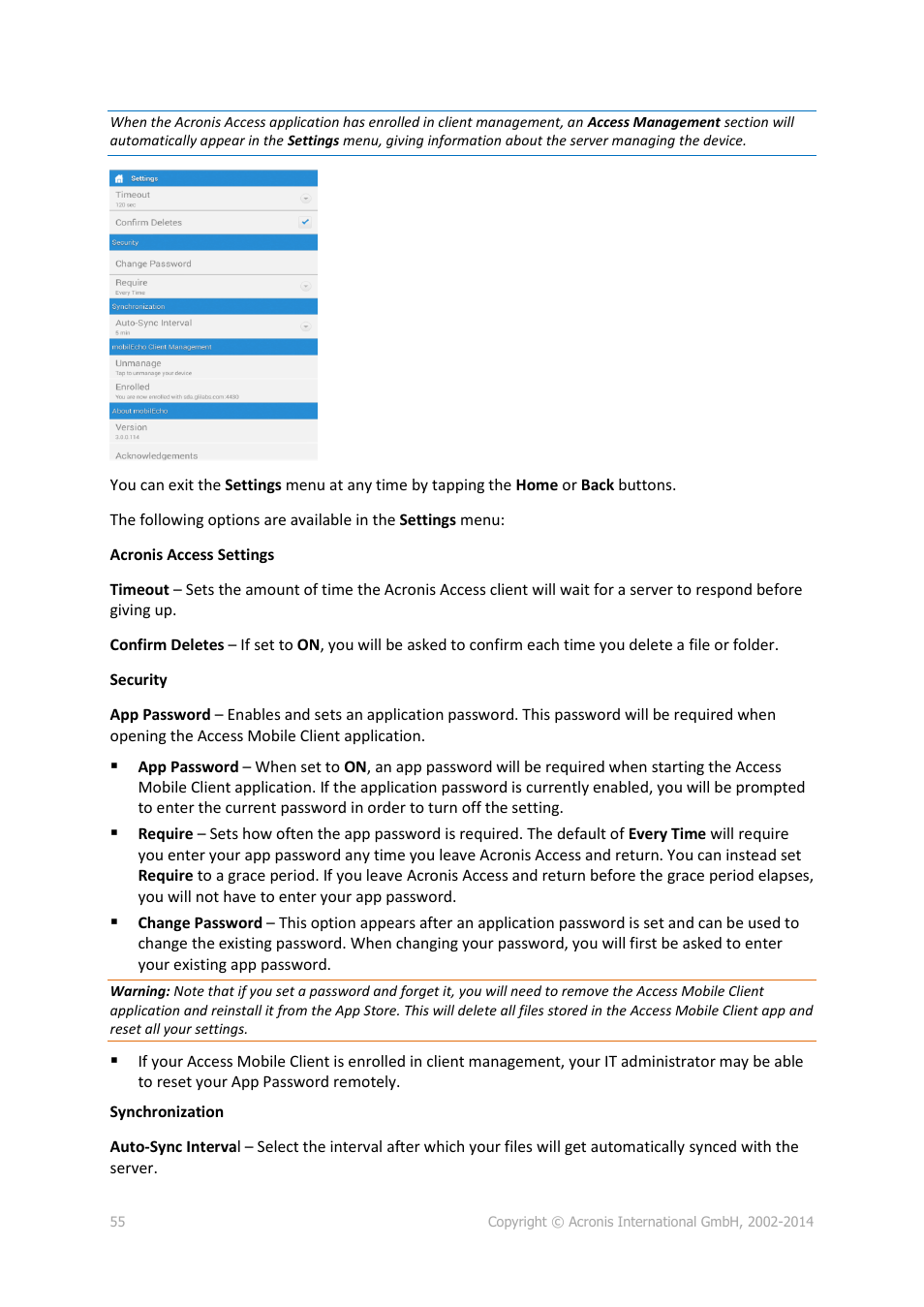 Acronis Access Advanced - User Guide User Manual | Page 55 / 97